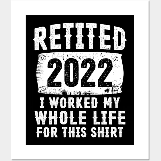 Retired 2022 Funny Daddy Retirement Humor Gift Wall Art by Penda